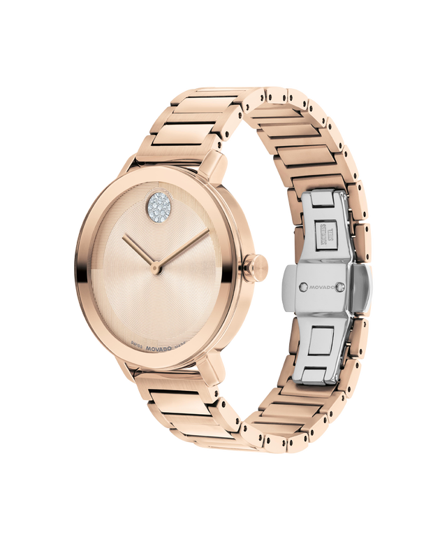 Movado's BOLD Evolution 2.0 with Rose Gold-tone Crystal Museum Dial