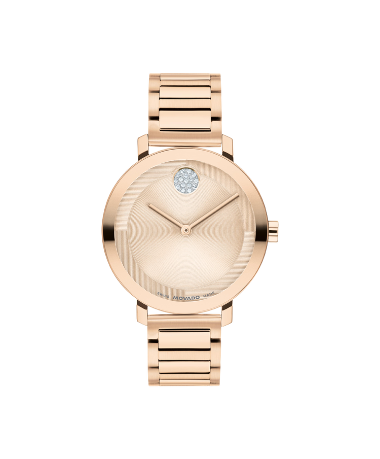 Movado's BOLD Evolution 2.0 with Rose Gold-tone Museum Dial & Crystals