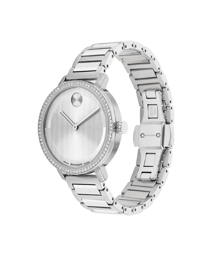 Movado's BOLD Evolution 2.0 with Silver-toned Museum Dial & Crystals