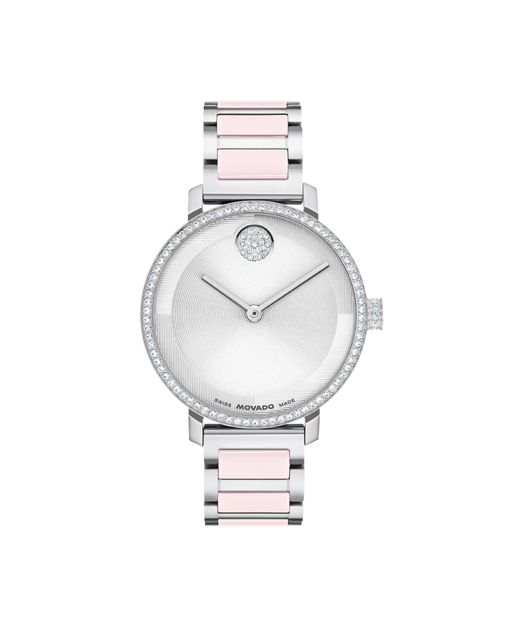 Movado's BOLD Evolution 2.0 with Silver-toned Museum Dial & Crystals