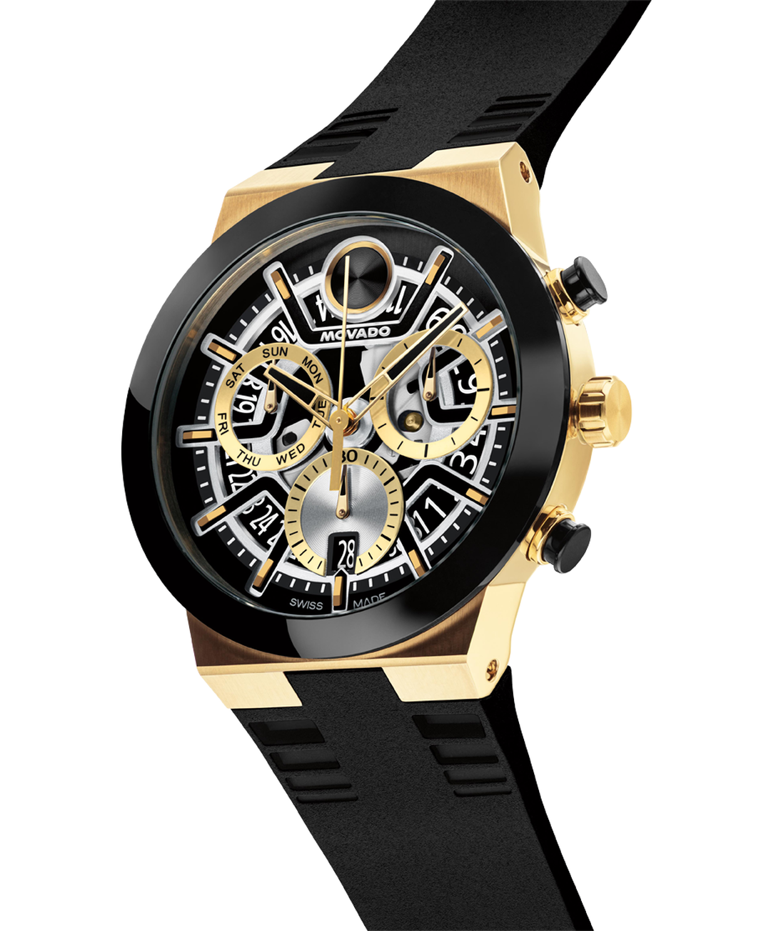 Movado's BOLD Fusion with Black Skeleton Chronograph Dial