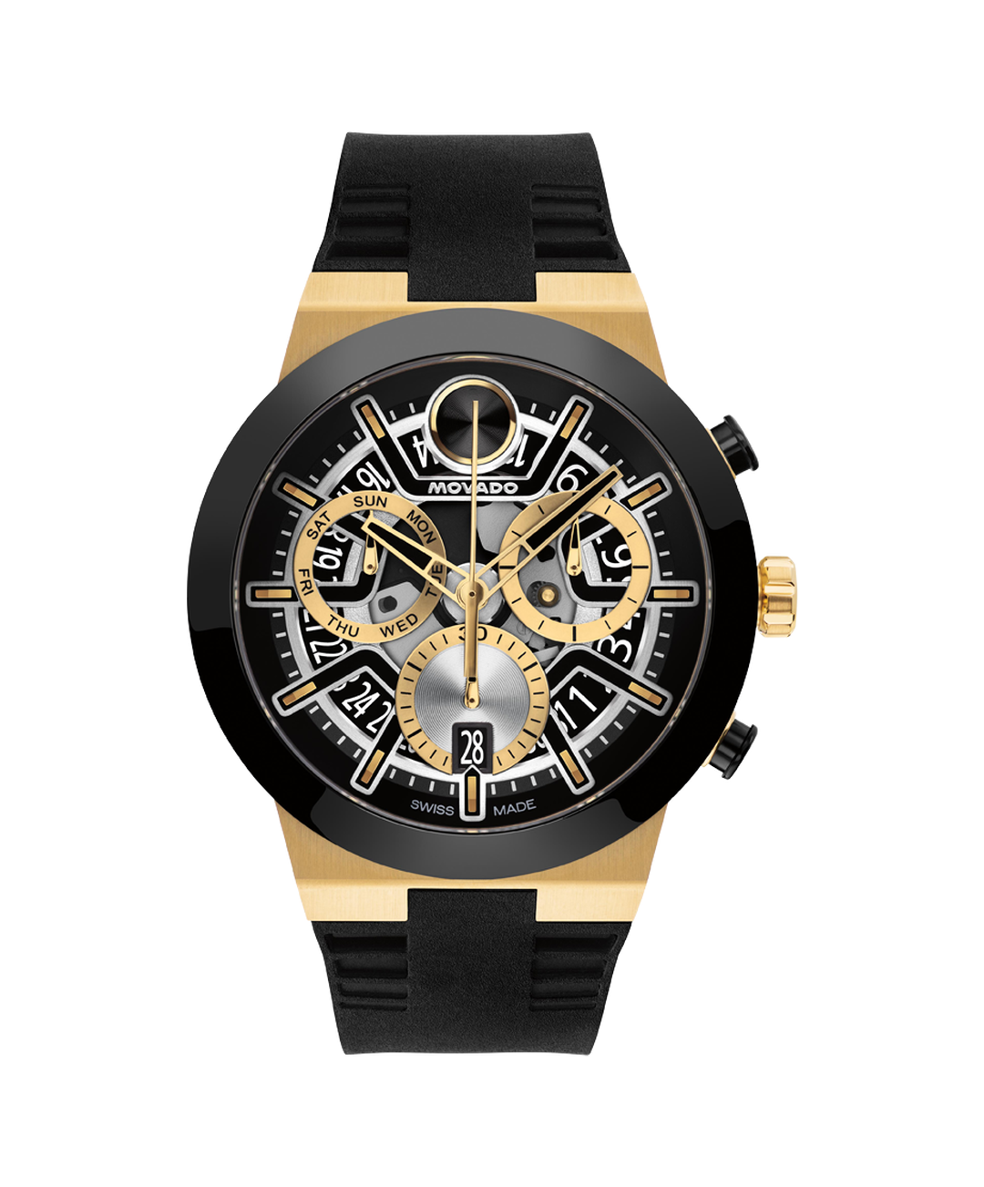 Movado's BOLD Fusion with Black Skeleton Chronograph Dial
