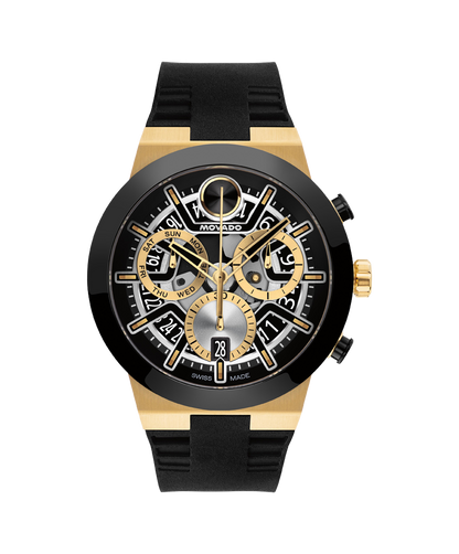 Movado's BOLD Fusion with Black Skeleton Chronograph Dial