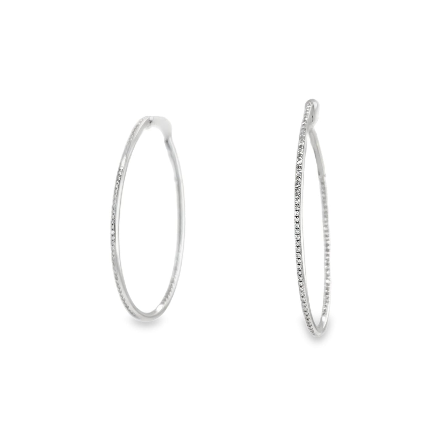 Jai's 14K White Gold Diamond Inside-out Hoops
