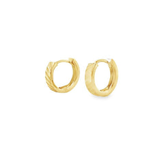 Jai's 14K Yellow Gold Engraved Huggies