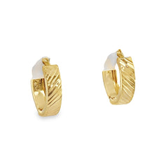 Jai's 14K Yellow Gold Engraved Huggies