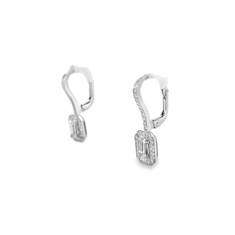 Hans Krieger's 18K White Gold Emerald-cut Diamond Drop Earrings