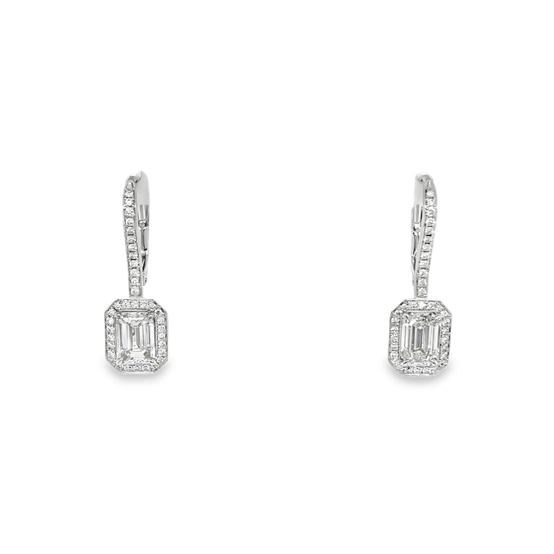 Hans Krieger's 18K White Gold Emerald-cut Diamond Drop Earrings