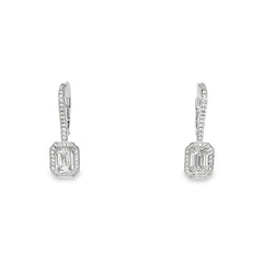 Hans Krieger's 18K White Gold Emerald-cut Diamond Drop Earrings