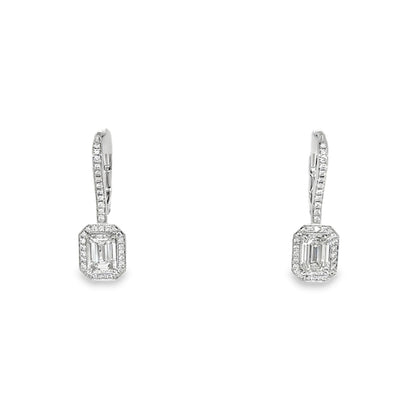 Hans Krieger's 18K White Gold Emerald-cut Diamond Drop Earrings