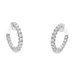Hans Krieger's 18K White Gold Petite Diamond Hoops