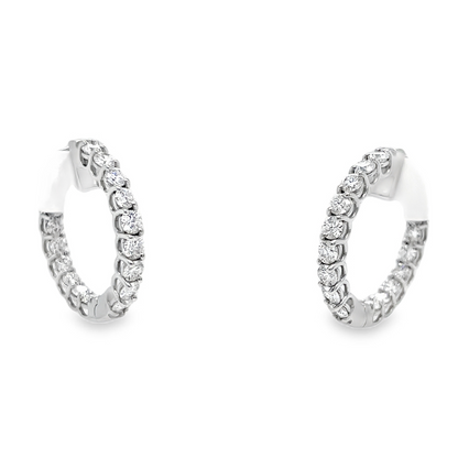 Hans Krieger's 18K White Gold Petite Diamond Hoops