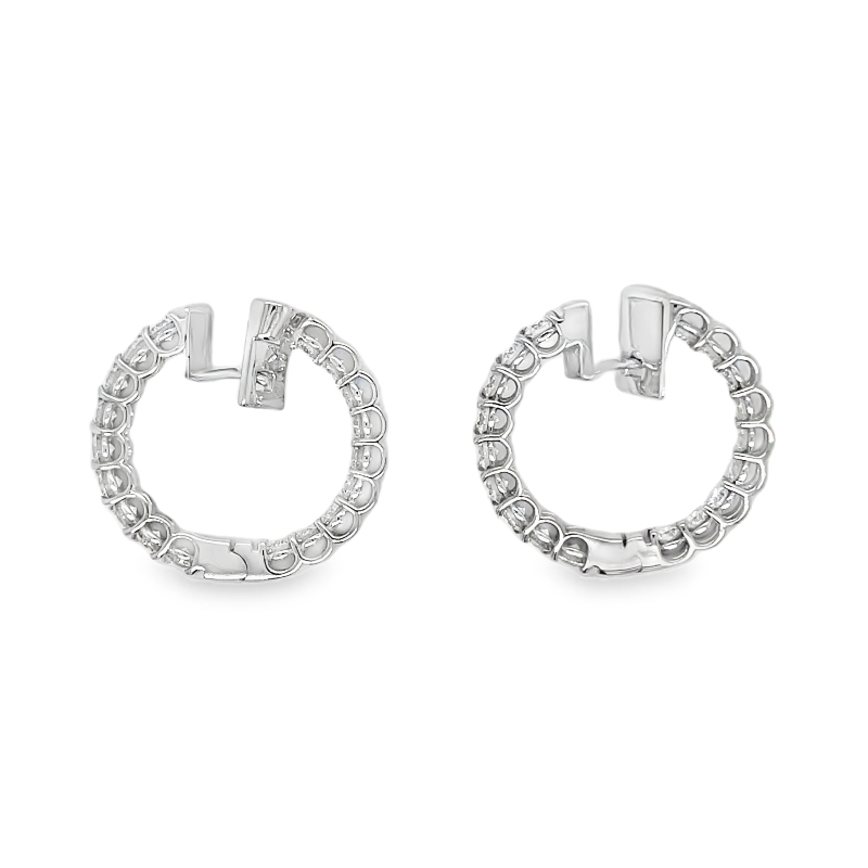 Hans Krieger's 18K White Gold Petite Diamond Hoops