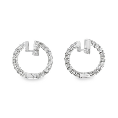 Hans Krieger's 18K White Gold Petite Diamond Hoops