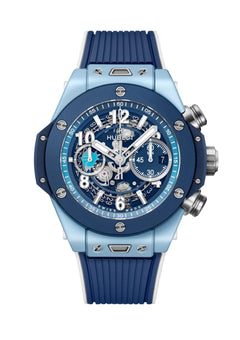 Hublot's Big Bang Unico Blue Ceramic Caribbean with Blue Skeleton Dial