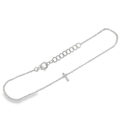 Jai's 14K White Gold Diamond Cross Bracelet