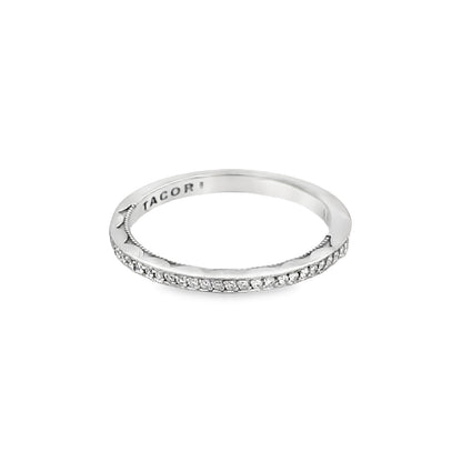 Tacori's 18K White Gold Dantela Half-way Diamond Wedding Band