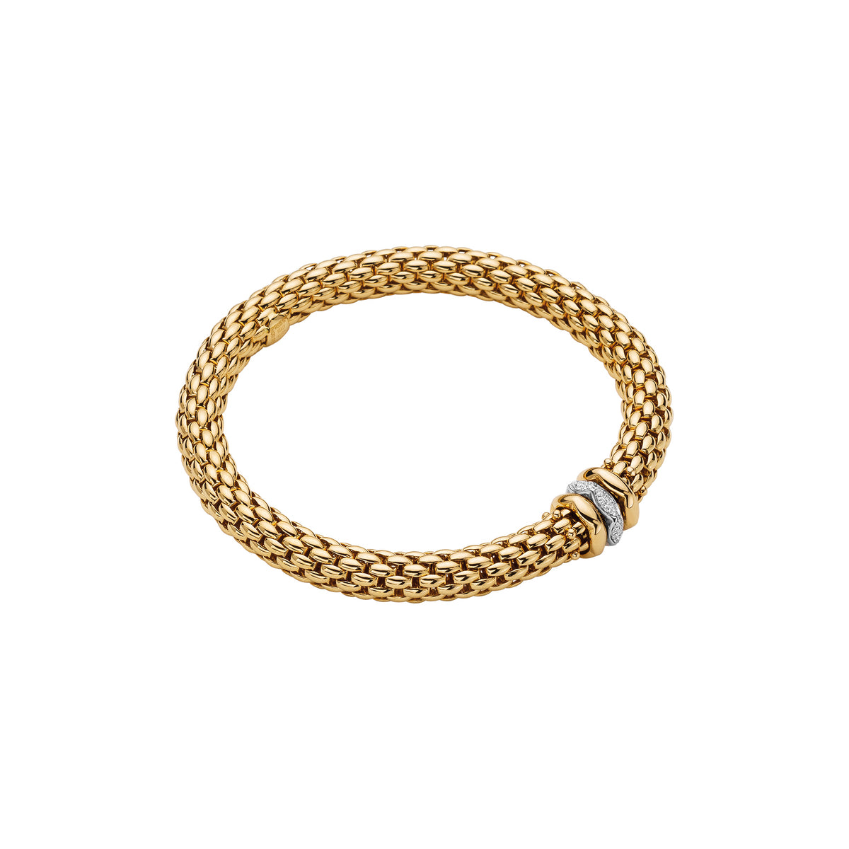 Fope's 18K Yellow Gold Love Nest Flex'it Multi-rondel Diamond Bracelet