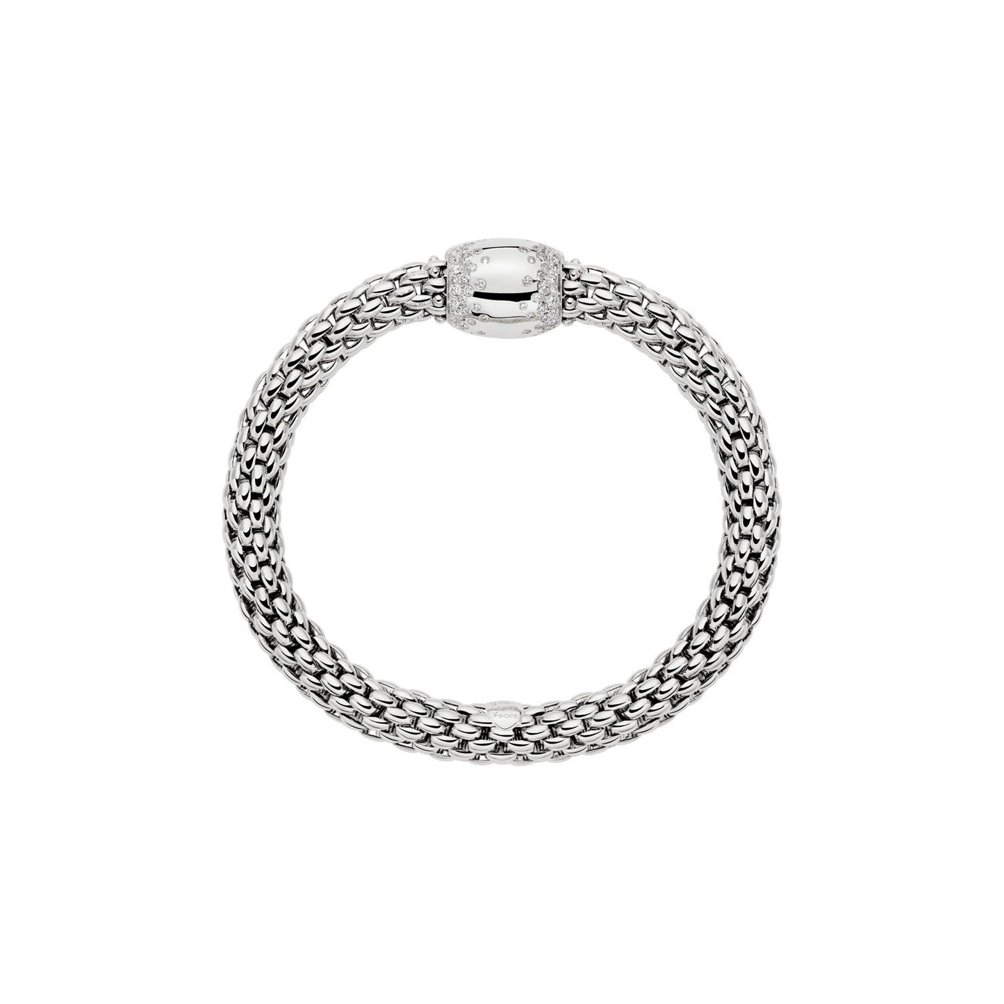 Fope's 18K White Gold Love Nest Diamond Bracelet