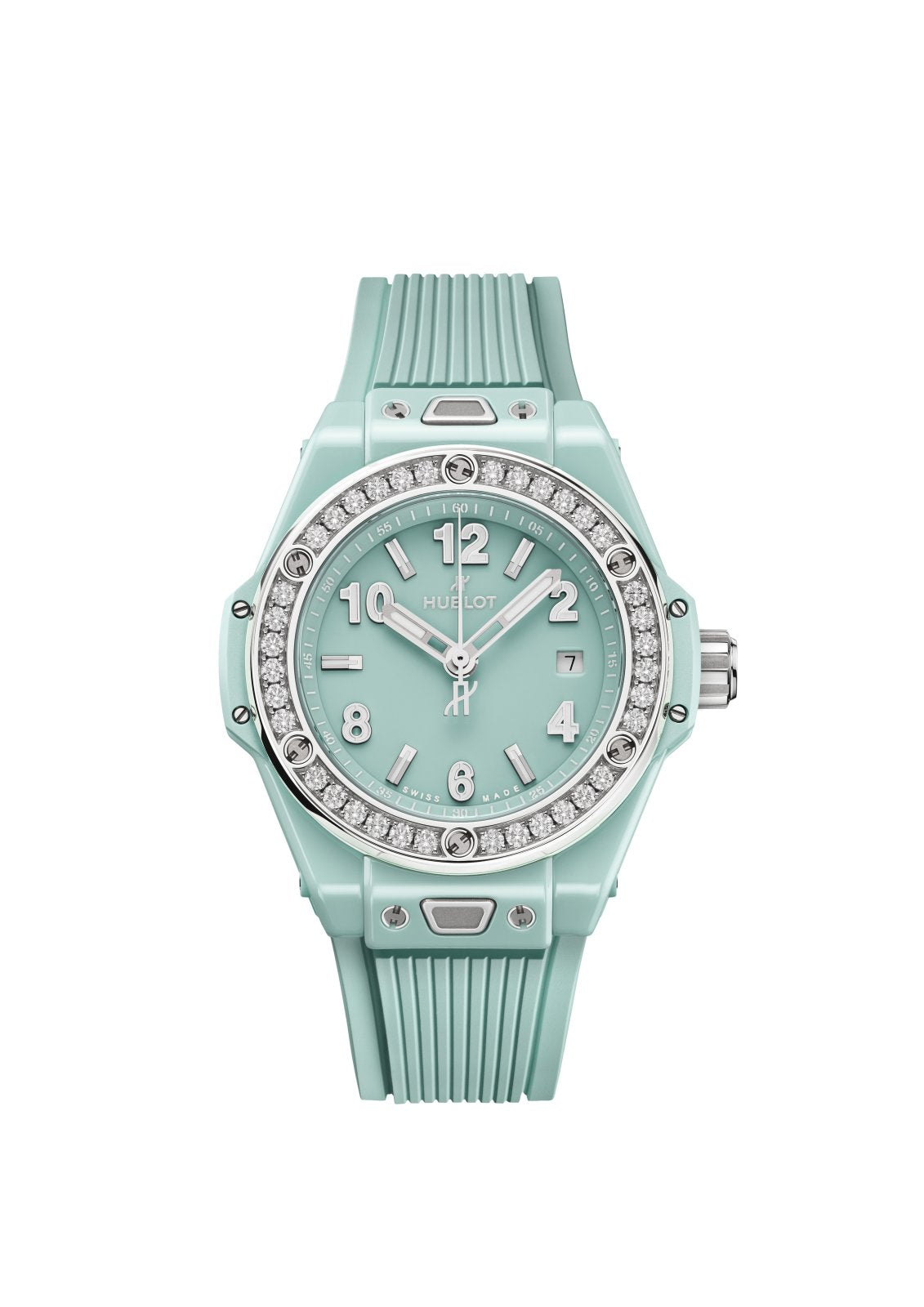 Hublot's Big Bang One Click Mint Green Ceramic Diamonds with Green Dial