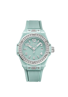Hublot's Big Bang One Click Mint Green Ceramic Diamonds with Green Dial
