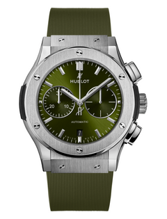 Hublot's Classic Fusion Chronograph Titanium Green with Green Dial
