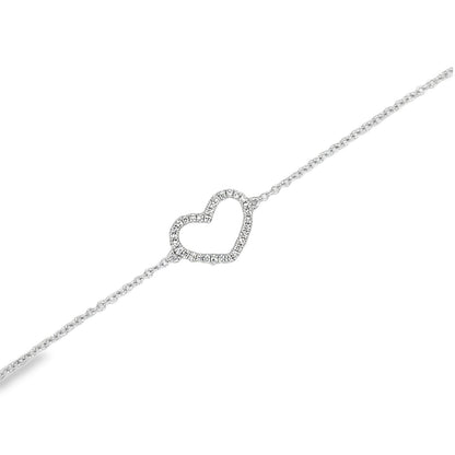 Jai's 14K White Gold Diamond Heart Bracelet