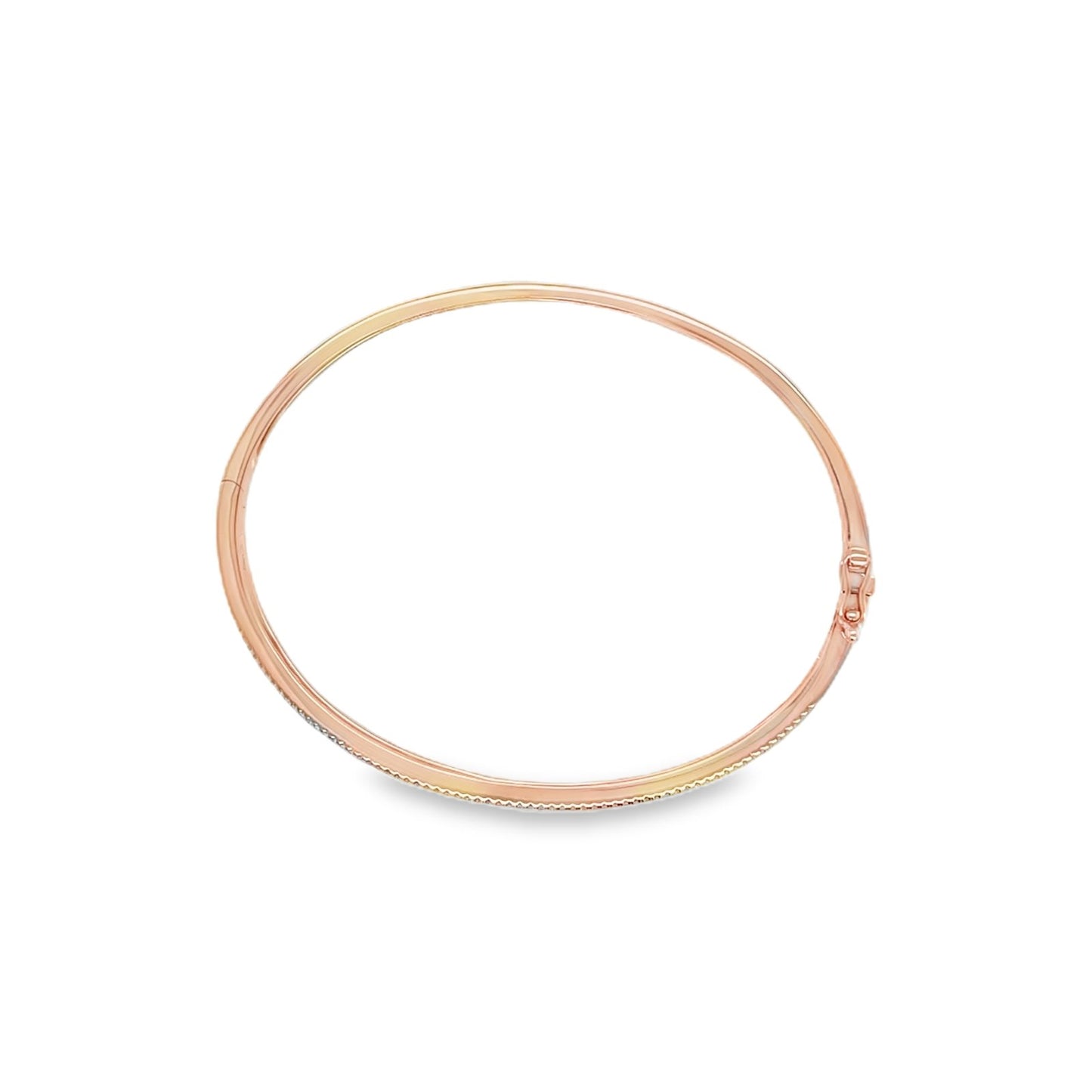 Jai's 14K Rose Gold Pave Diamond Bangle