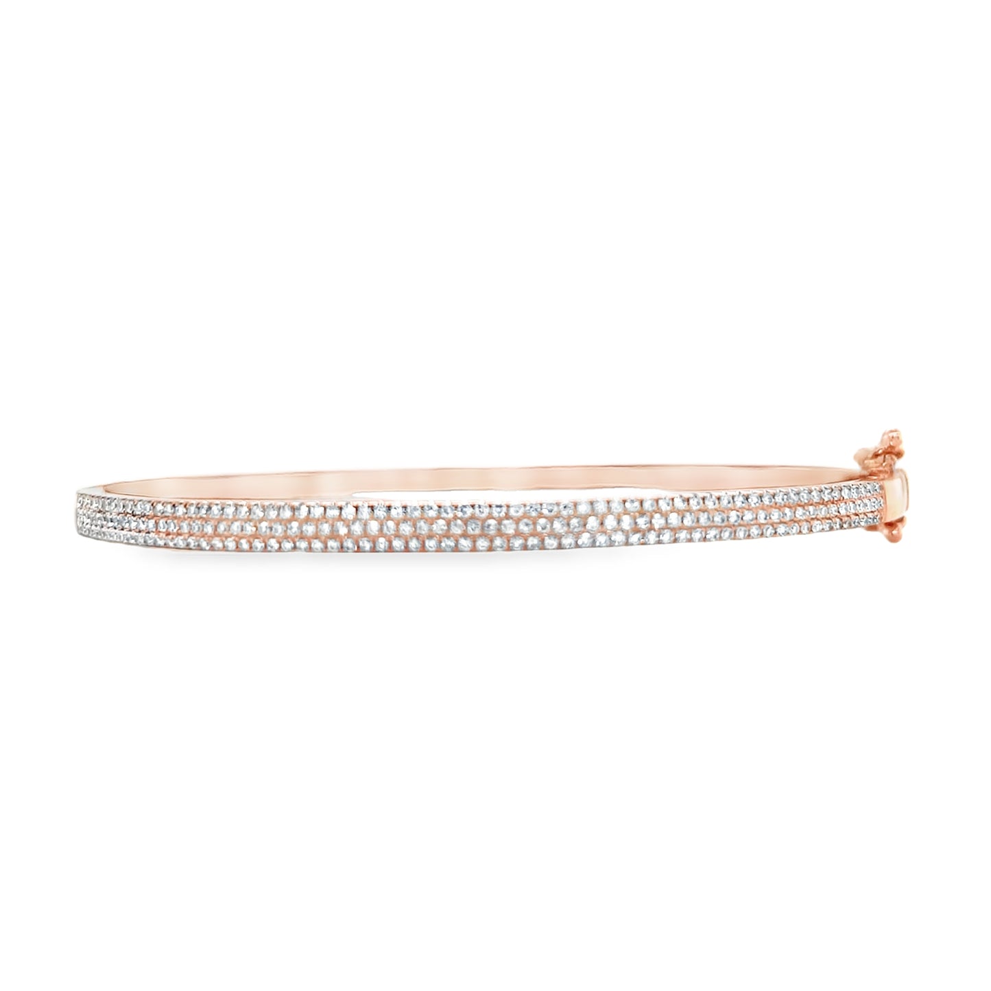Jai's 14K Rose Gold Pave Diamond Bangle