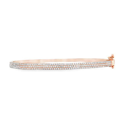 Jai's 14K Rose Gold Pave Diamond Bangle