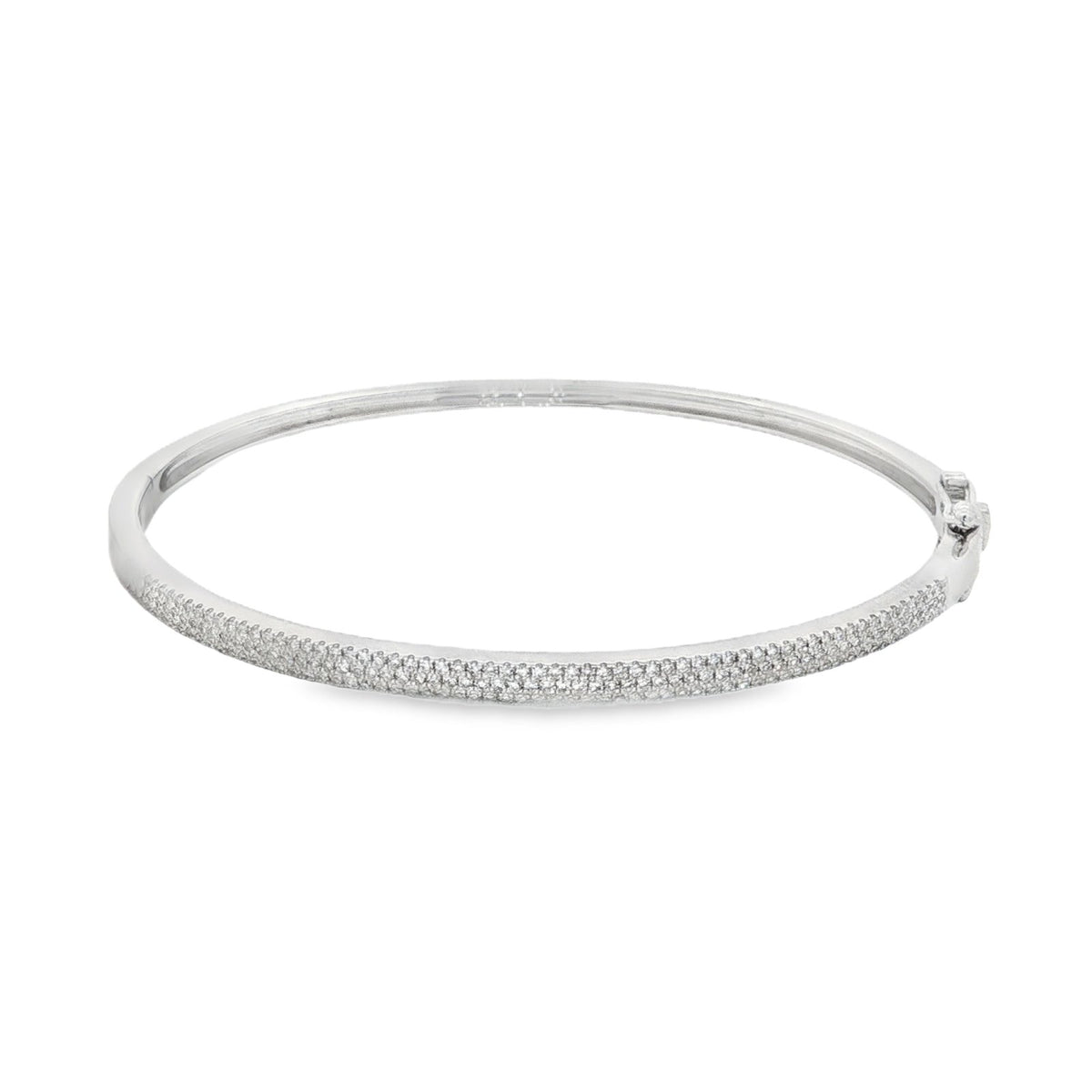 Jai's 14K White Gold Pave Diamond Bangle