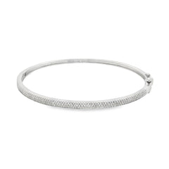 Jai's 14K White Gold Pave Diamond Bangle