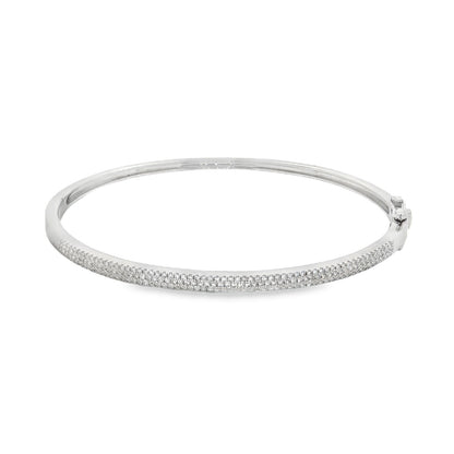 Jai's 14K White Gold Pave Diamond Bangle