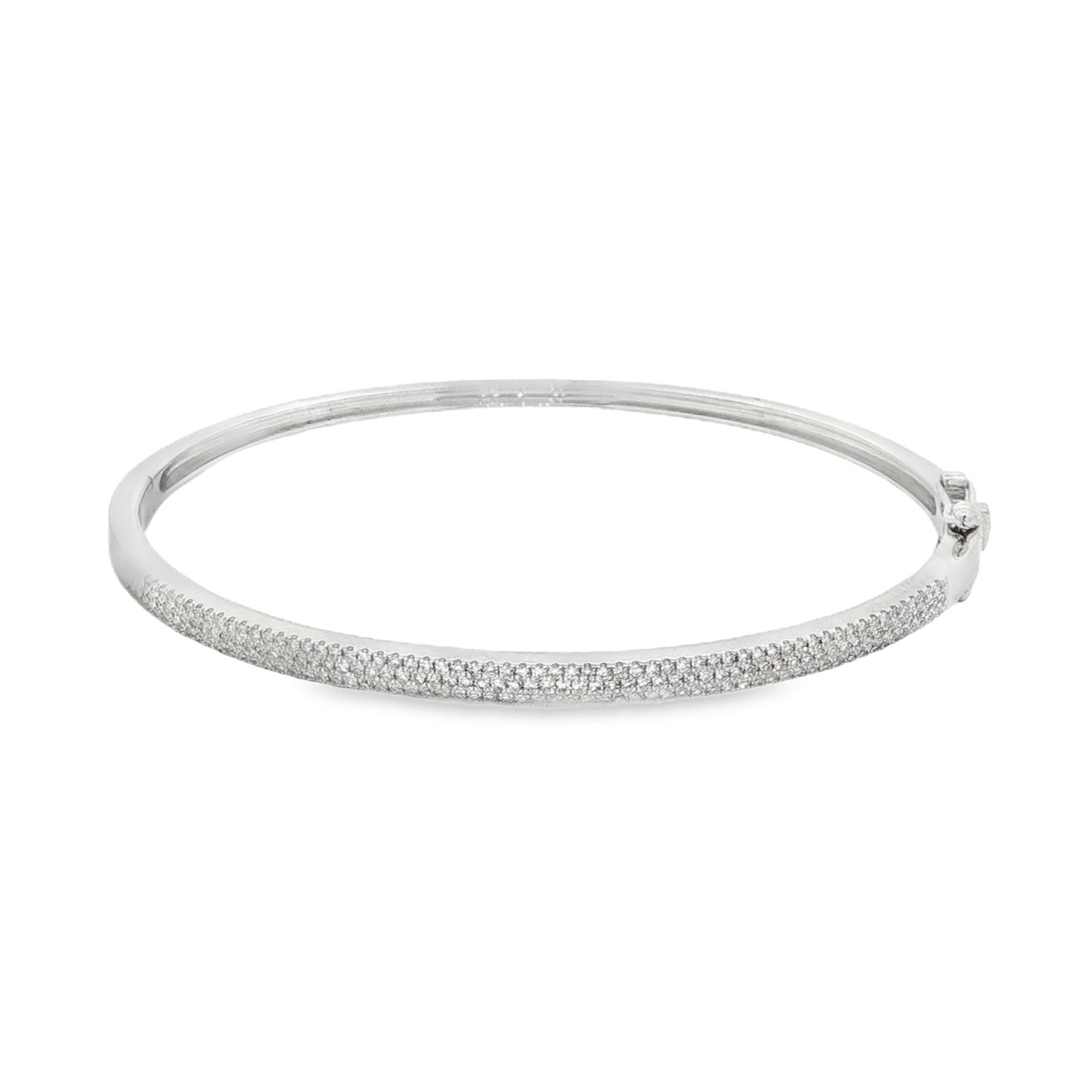 Jai's 14K White Gold Pave Diamond Bangle