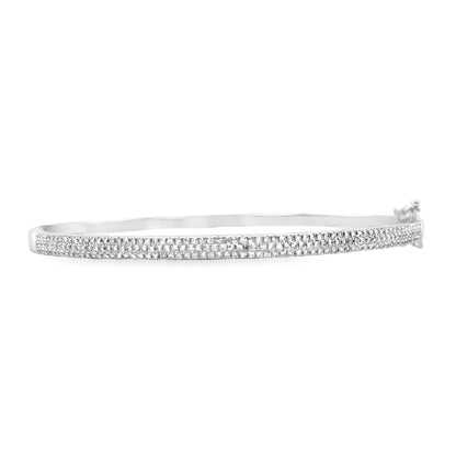 Jai's 14K White Gold Pave Diamond Bangle