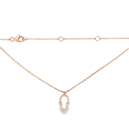 Jai's 14K Rose Gold Diamond Hamsa Hand Necklace - 18"