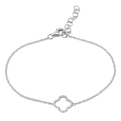 Jai's 14K White Gold Diamond Quatrefoil Bracelet