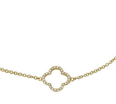Jai's 14K Yellow Gold Diamond Quatrefoil Bracelet