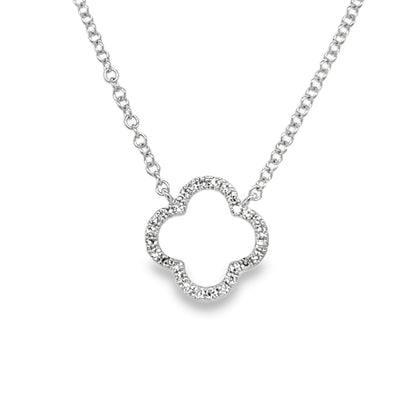 Jai's 14K White Gold Diamond Quatrefoil Necklace