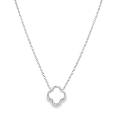 Jai's 14K White Gold Diamond Quatrefoil Necklace