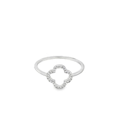 Jai's 14K White Gold Diamond Clover Ring