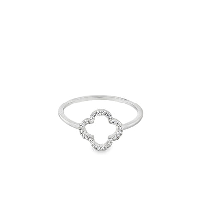 Jai's 14K White Gold Diamond Clover Ring