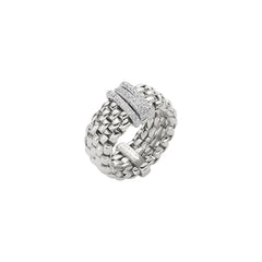 Fope's 18K White Gold Panorama Flex'it Multi-rondel Diamond Ring