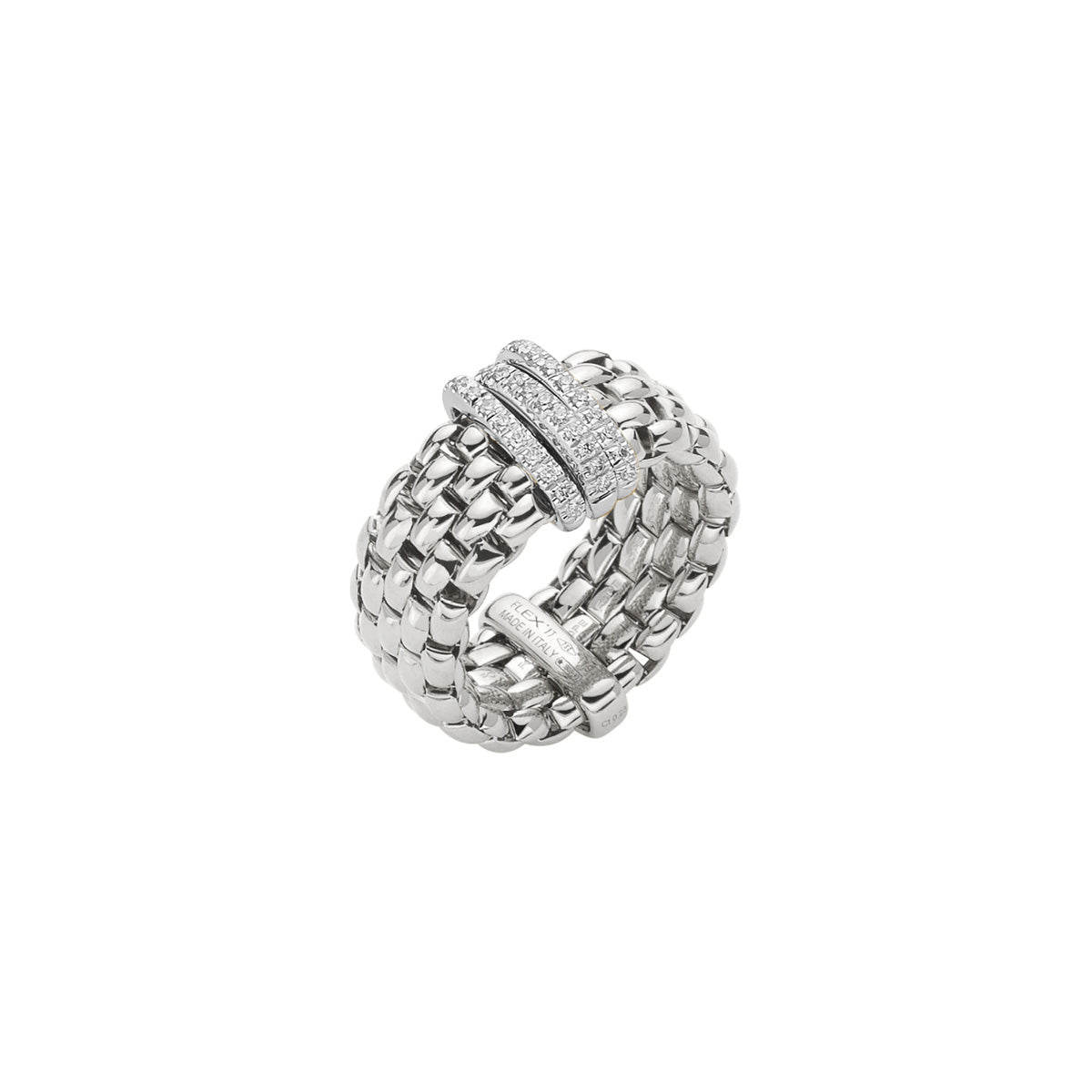 Fope's 18K White Gold Panorama Flex'it Multi-rondel Diamond Ring