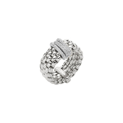 Fope's 18K White Gold Panorama Flex'it Multi-rondel Diamond Ring
