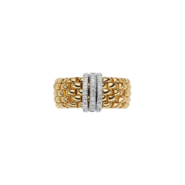 Fope's 18K Yellow Gold Panorama Flex'it Multi-rondel Diamond Ring
