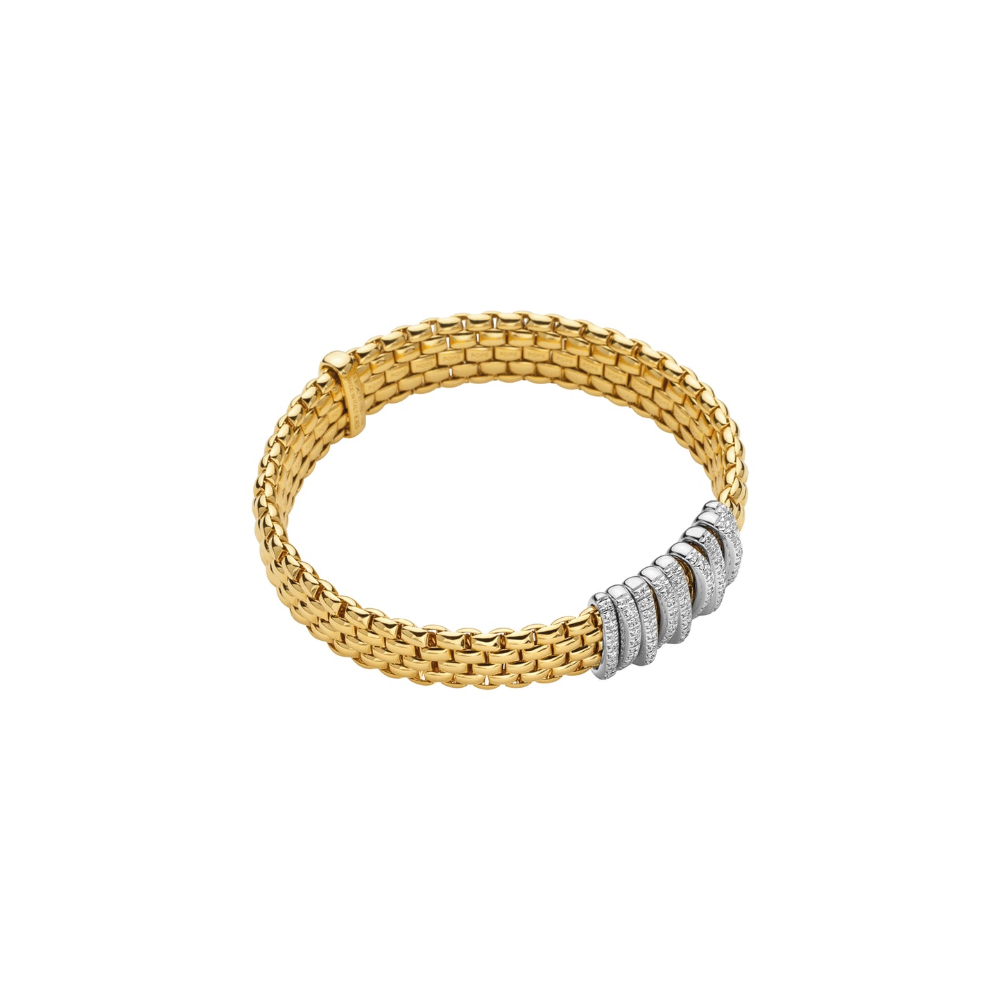 Fope's 18K Yellow Gold Panorama Flex'it Diamond Bracelet