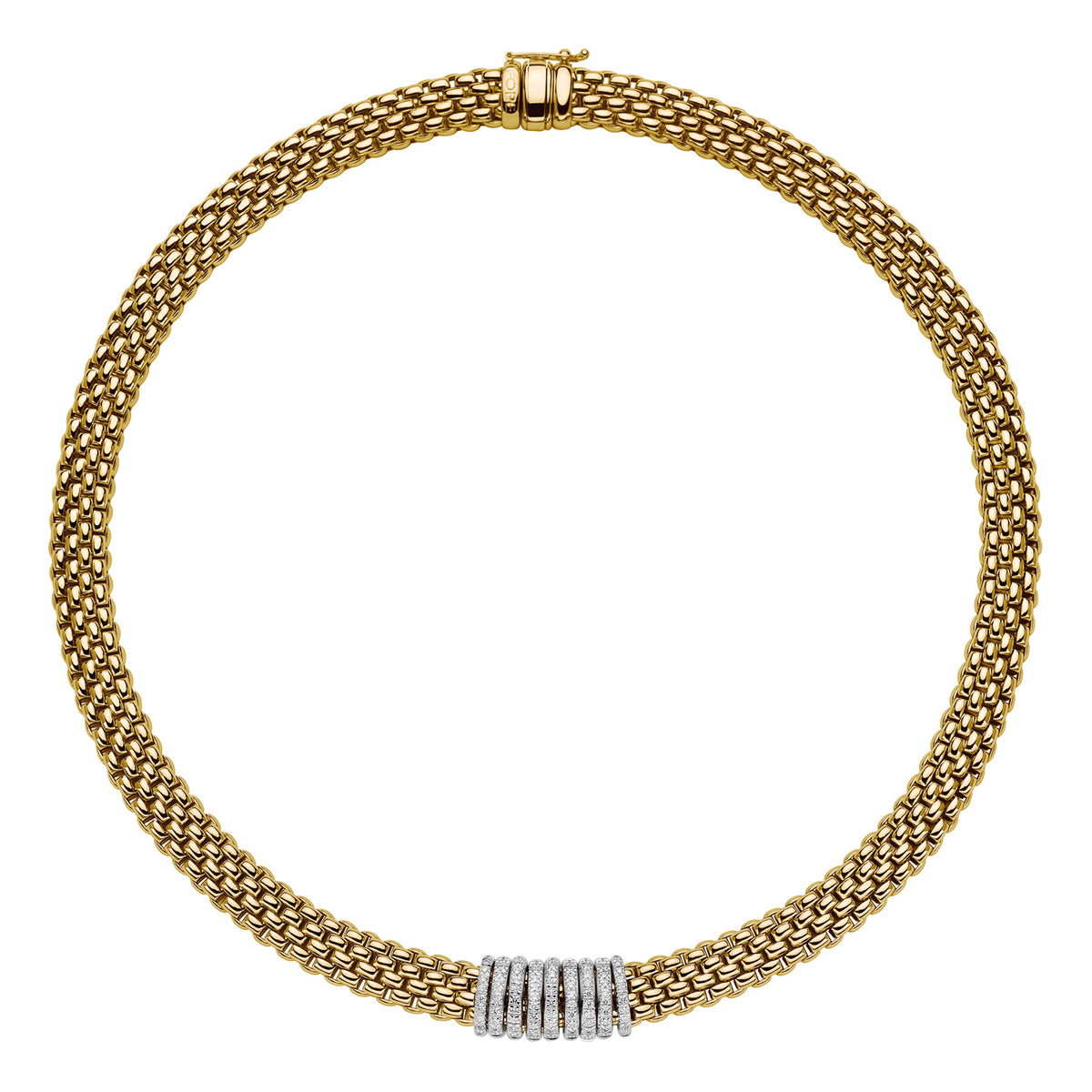 Fope's 18K Yellow Gold Panorama Multi-rondel Diamond Necklace - 16.5"