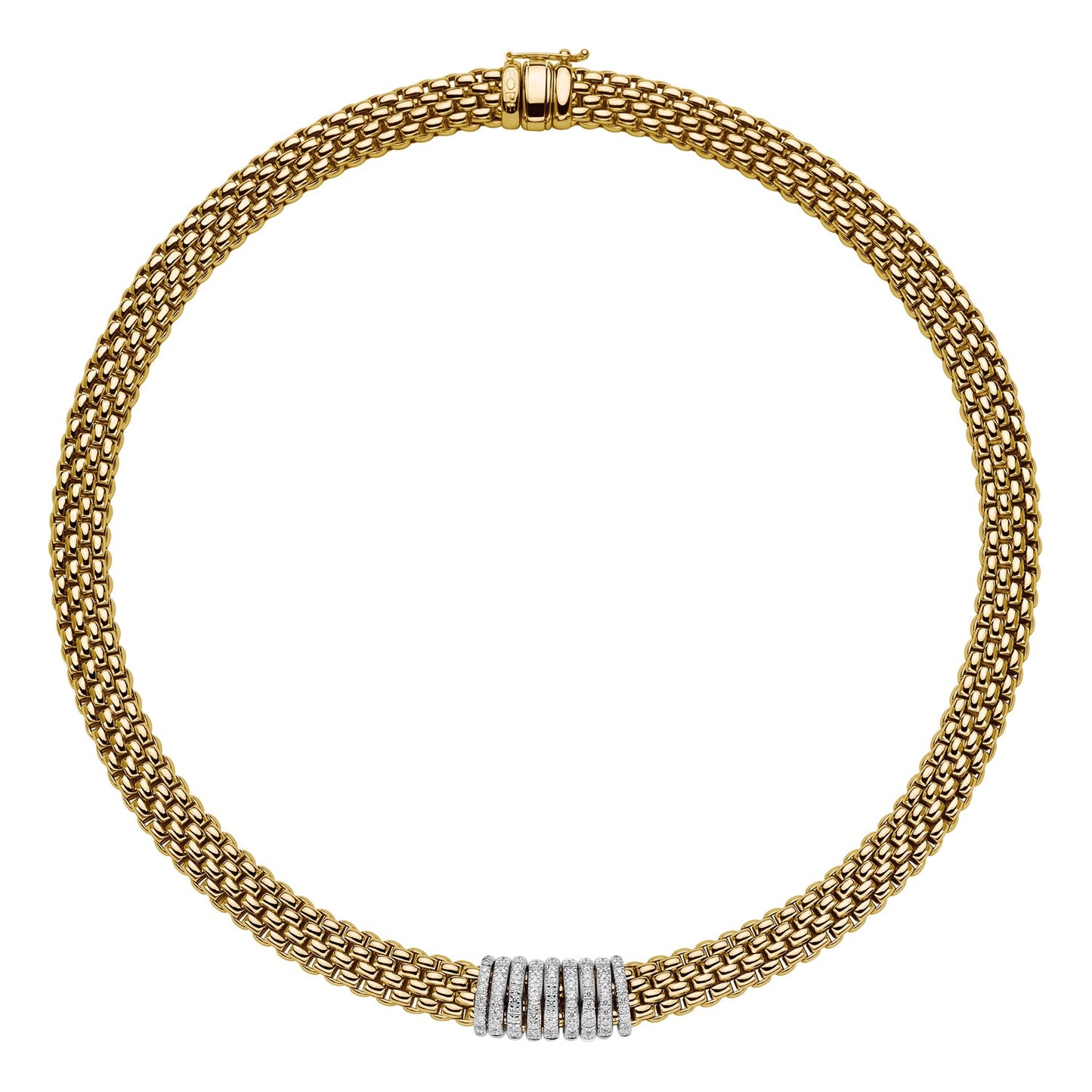 Fope's 18K Yellow Gold Panorama Multi-rondel Diamond Necklace - 16.5"
