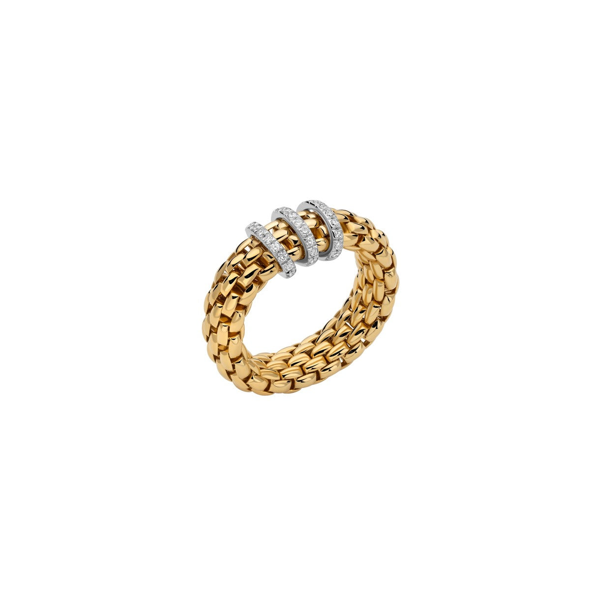Fope's 18K Yellow Gold Vendome Diamond Ring